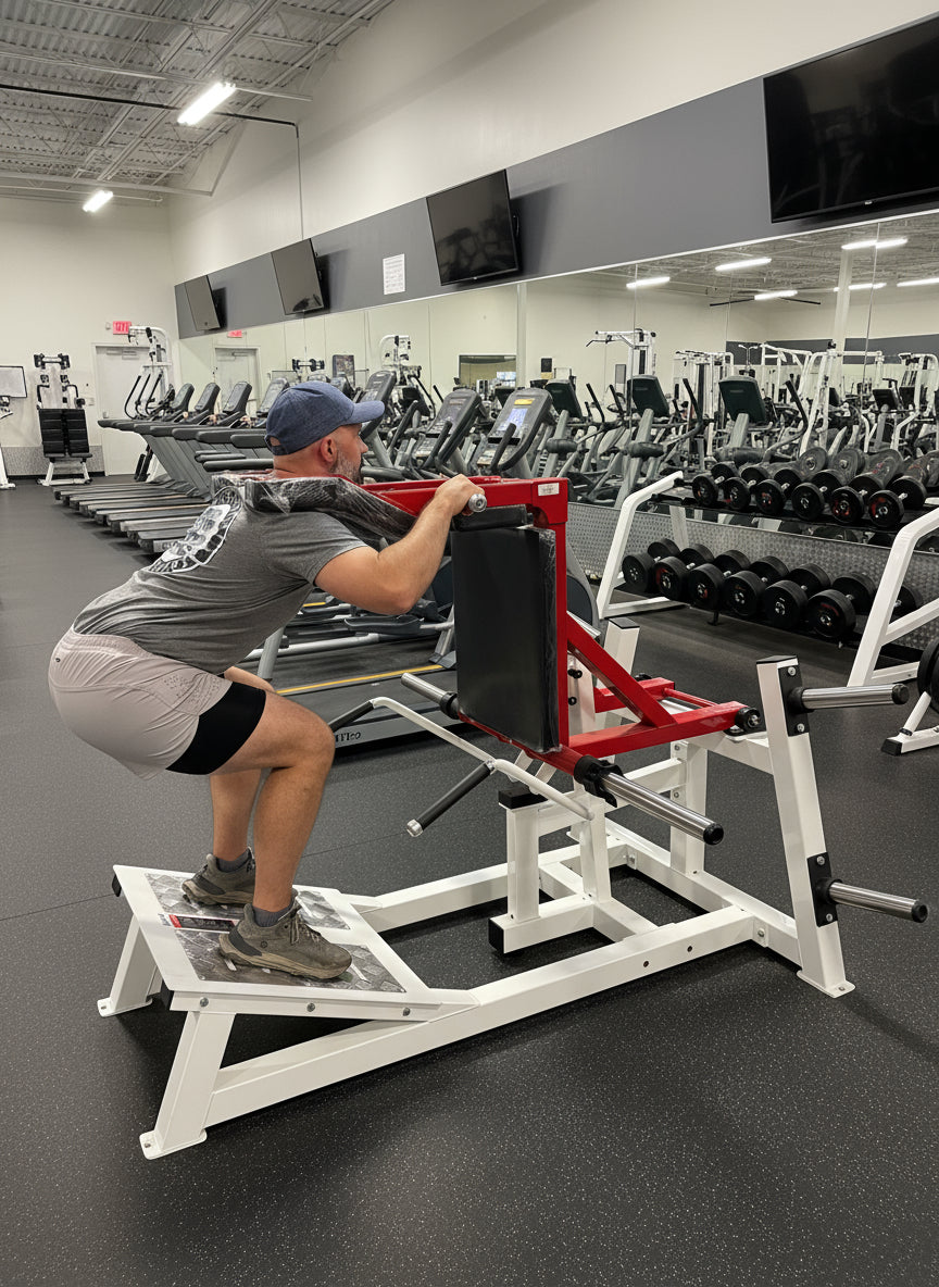 SFE Plate-Loaded Power Squat & Hack Squat Machine – Commercial V-Squat