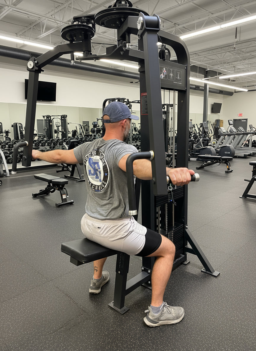 SFE Selectorized Pec Fly & Rear Delt Machine with 250 lb Weight Stack – Pec Deck