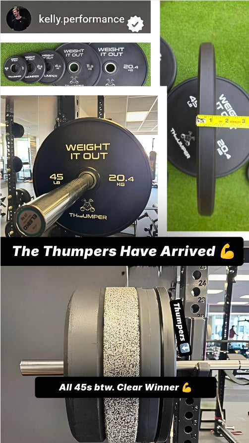 'Thumper' Thin Bumper Weight Plate Pairs – Ultra-Thin Polyurethane Olympic Plates