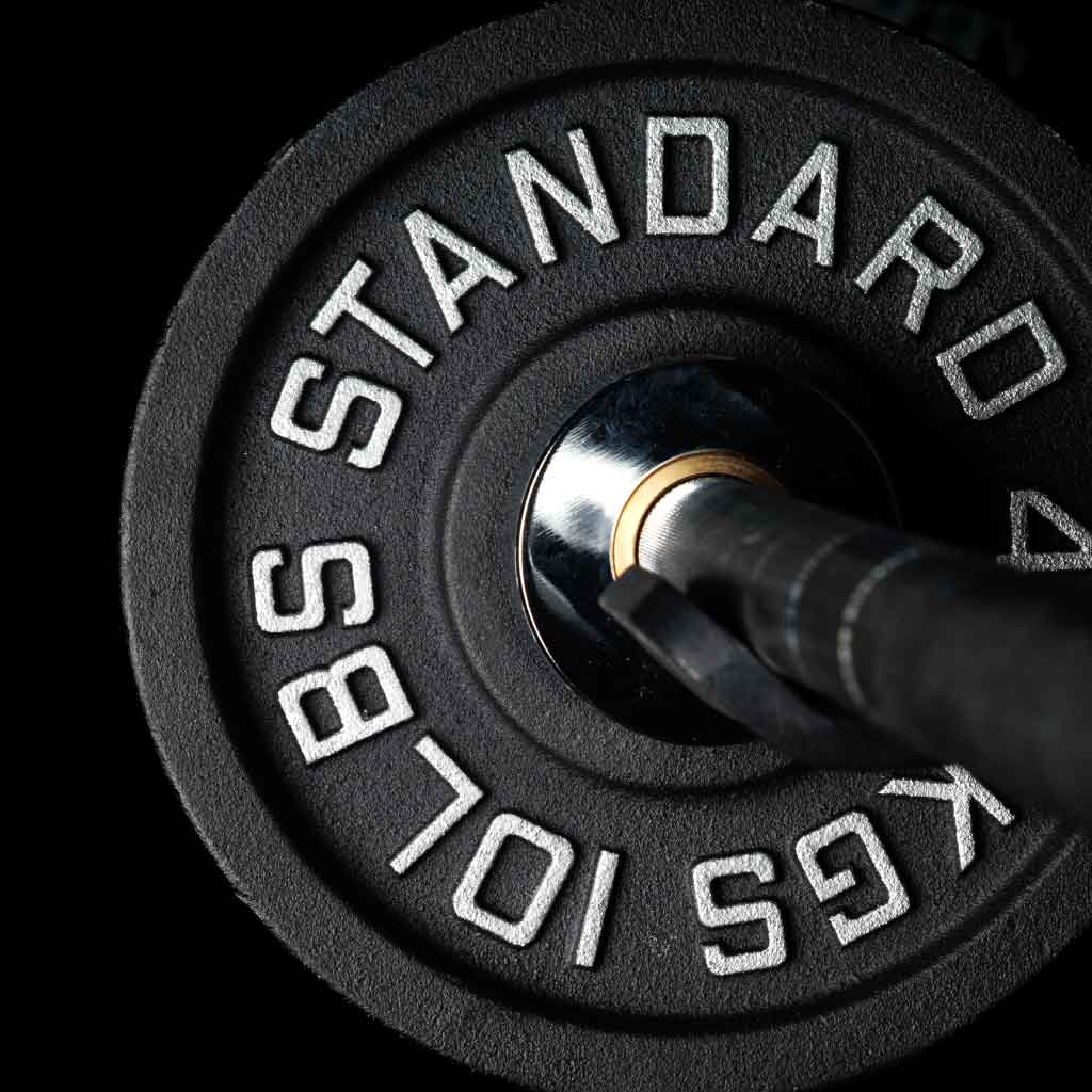 Barbell Standard Olympic Weight Plates – Cast Iron Plates with Matte Black Powder Coat Finish and Easy-Grip Design