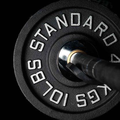 Barbell Standard Olympic Weight Plates – Cast Iron Plates with Matte Black Powder Coat Finish and Easy-Grip Design
