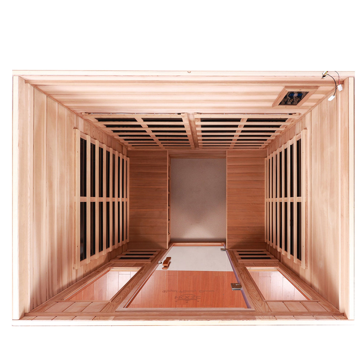 Four-Person Outdoor Far-Infrared Sauna with Carbon Crystal Heaters – Natural Hemlock