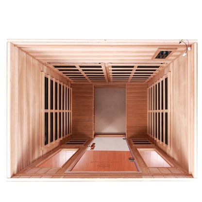 Four-Person Outdoor Far-Infrared Sauna with Carbon Crystal Heaters – Natural Hemlock