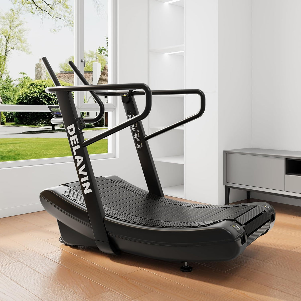 Sturdy Curved Manual Treadmill, Non Electric Motorized Treadmill