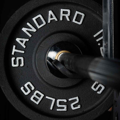 Barbell Standard Olympic Weight Plates – Cast Iron Plates with Matte Black Powder Coat Finish and Easy-Grip Design