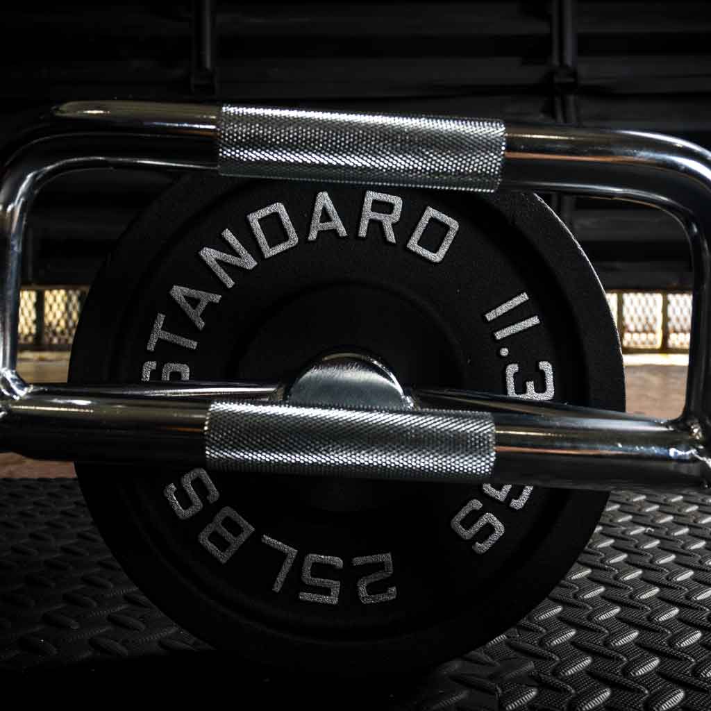 Barbell Standard Olympic Weight Plates – Cast Iron Plates with Matte Black Powder Coat Finish and Easy-Grip Design