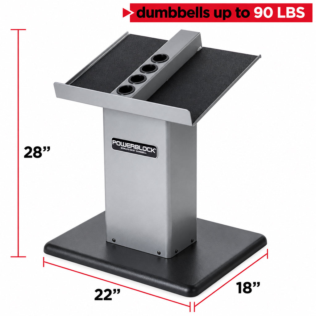Large Column Stand, Dumbbell Rack & Weight Rack,Silver/Black