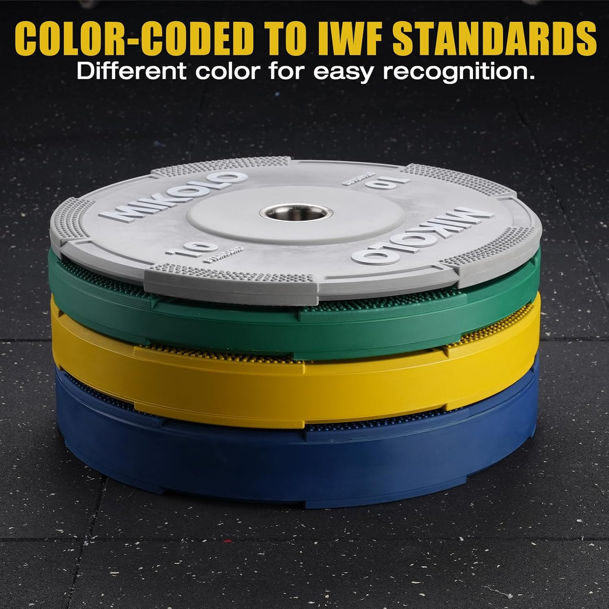 Olympic Weight Plates, 2-Inch Rubber Weight Plates with Steel Insert, Bumper Plates for Strength Training, Weight Plate