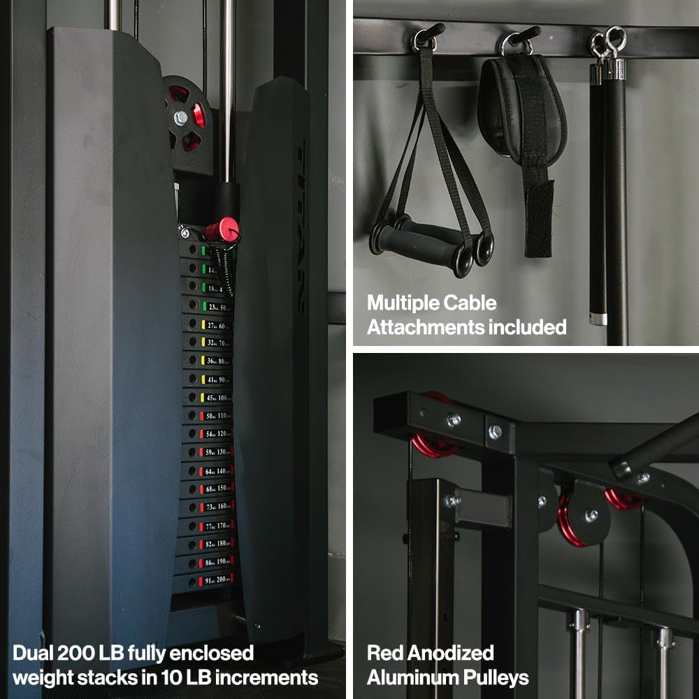 Functional Trainer, Cable Crossover Machine, 200 LB Double Stack