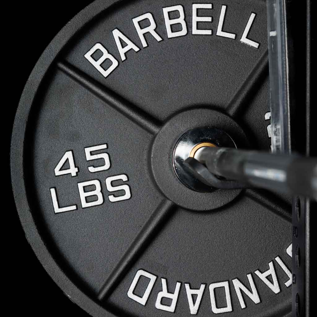 Barbell Standard Olympic Weight Plates – Cast Iron Plates with Matte Black Powder Coat Finish and Easy-Grip Design