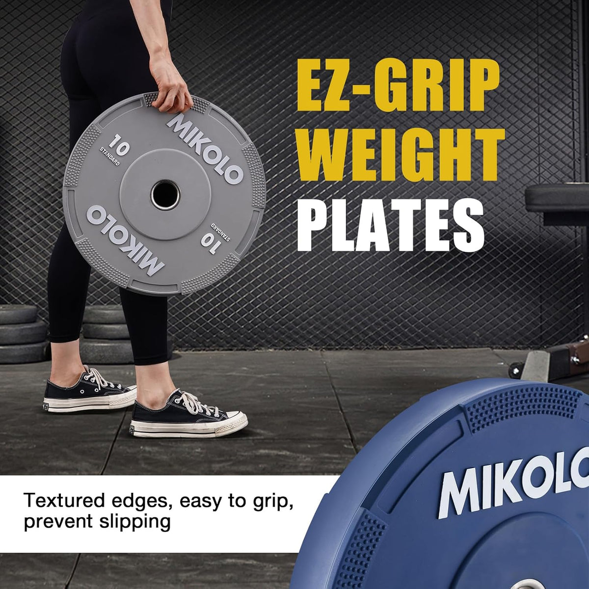Olympic Weight Plates, 2-Inch Rubber Weight Plates with Steel Insert, Bumper Plates for Strength Training, Weight Plate