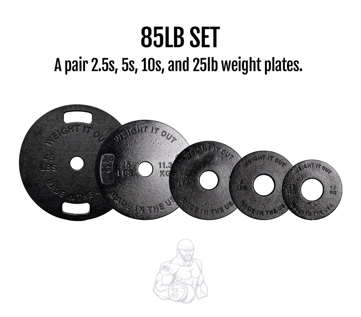 Cast Iron Machined Olympic Weight Plate Sets – 175 lb, 265 lb & 355 lb