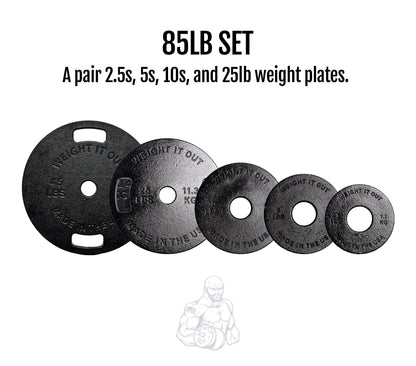 Cast Iron Machined Olympic Weight Plate Sets – 175 lb, 265 lb & 355 lb