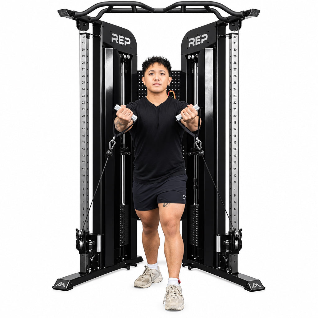 Fitness Arcadia™ Functional Trainer- All in One Functional Trainer and Cable Machine for Home and Garage Gym!- Optional Weight Stack Upgrades and Attachment Packages