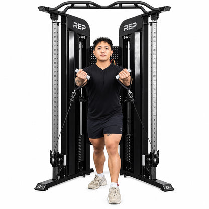 Fitness Arcadia™ Functional Trainer- All in One Functional Trainer and Cable Machine for Home and Garage Gym!- Optional Weight Stack Upgrades and Attachment Packages