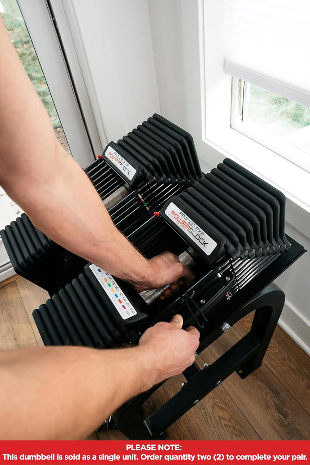Pro 100 EXP Single Adjustable Dumbbell, 5-100 Lb