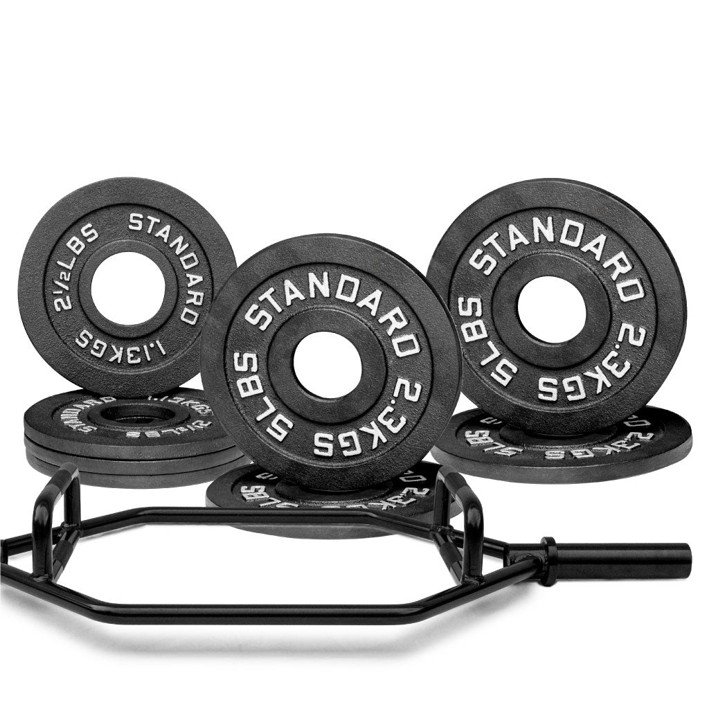 Barbell Standard Specialty Bar &amp; Weight Set Bundle Builder – Custom Olympic Weight Plate Sets with EZ Curl, Hex Trap, Swiss Multigrip and Loadable Dumbbell Bars