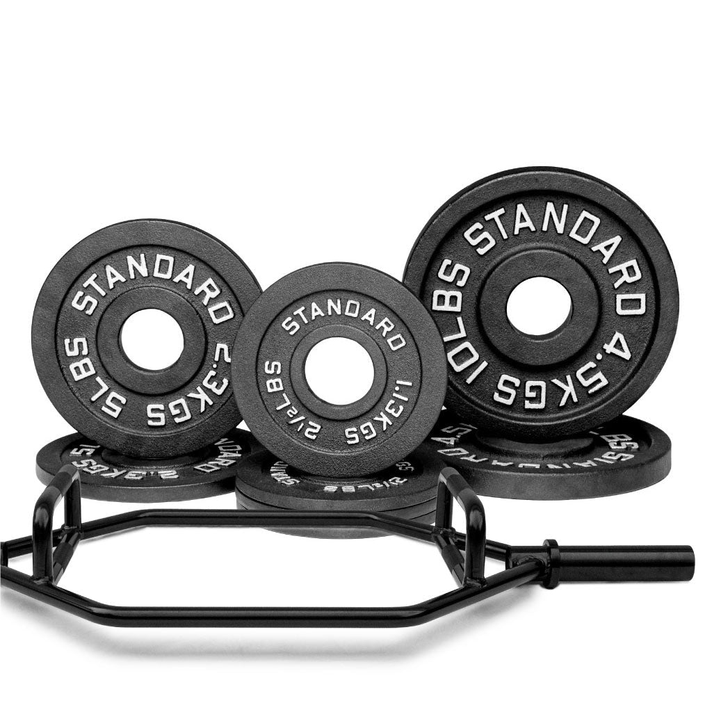 Barbell Standard Specialty Bar &amp; Weight Set Bundle Builder – Custom Olympic Weight Plate Sets with EZ Curl, Hex Trap, Swiss Multigrip and Loadable Dumbbell Bars