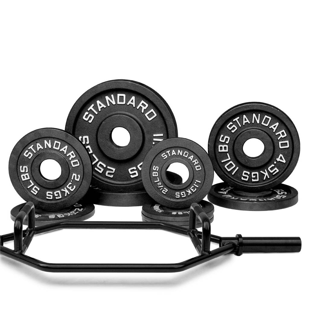 Barbell Standard Specialty Bar &amp; Weight Set Bundle Builder – Custom Olympic Weight Plate Sets with EZ Curl, Hex Trap, Swiss Multigrip and Loadable Dumbbell Bars