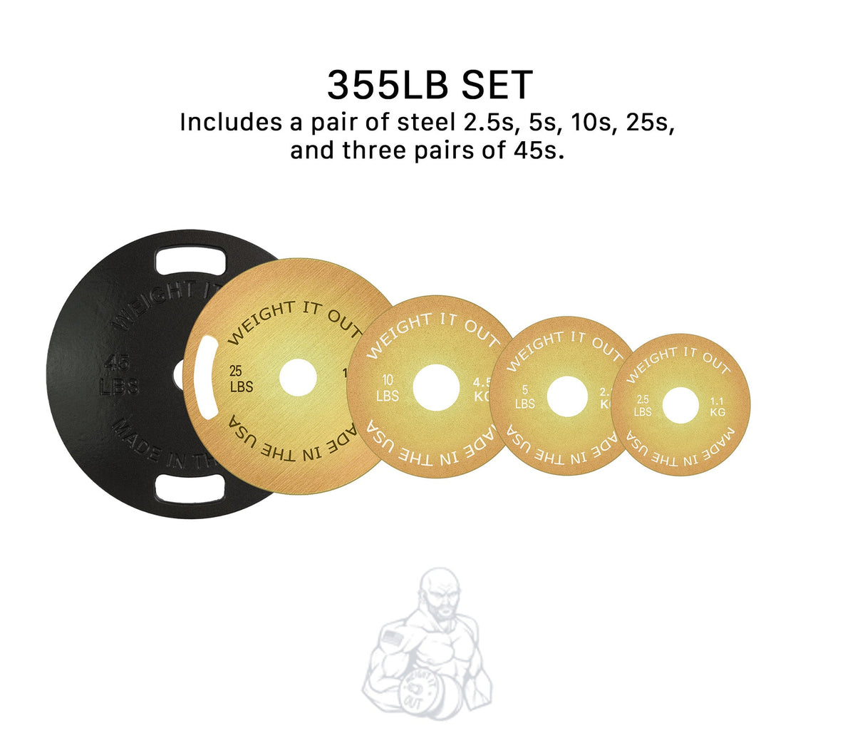 Cast Iron 45 lb & Calibrated Solid Steel Olympic Weight Plate Sets