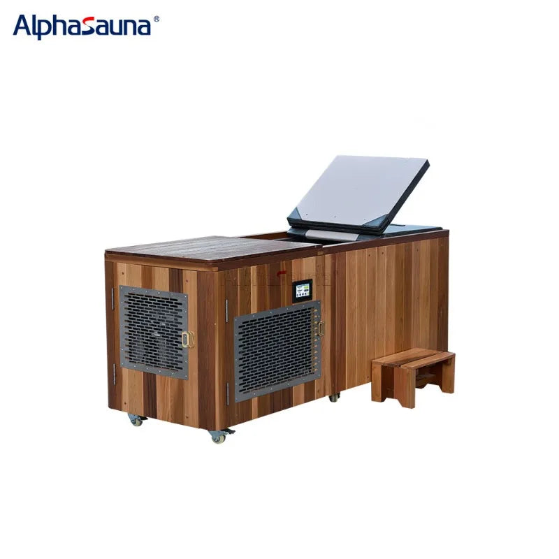 Cedar Hot &amp; Cold Plunge Tub – Stainless Steel, 1.5HP Chiller