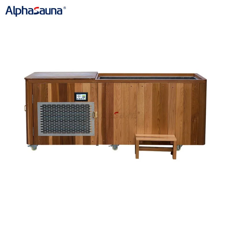 Cedar Hot &amp; Cold Plunge Tub – Stainless Steel, 1.5HP Chiller