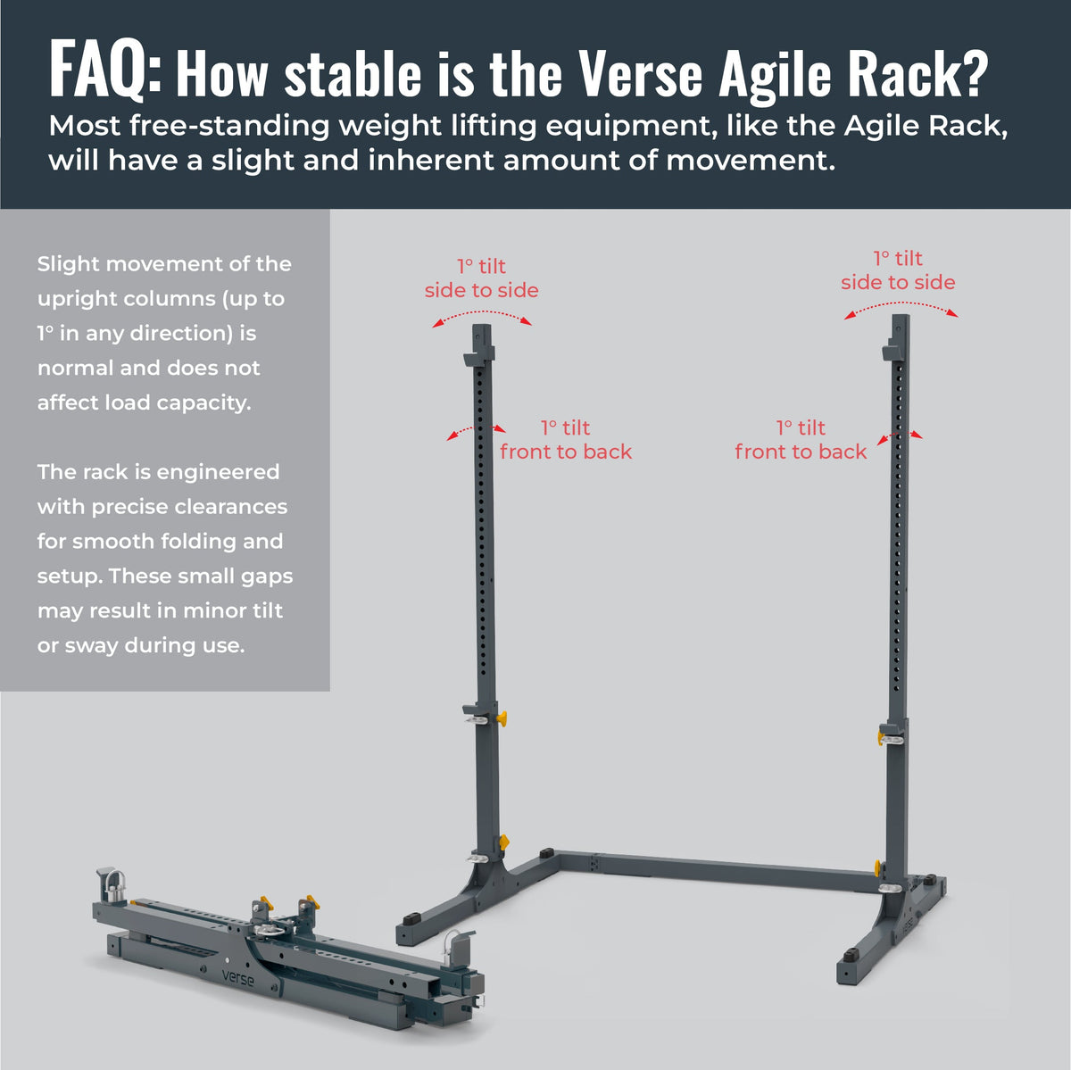 Verse Agile Rack PRO – Portable Folding Squat Rack
