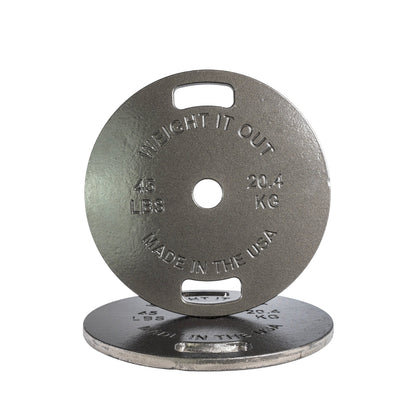 Cast Iron 45 lb & Calibrated Solid Steel Olympic Weight Plate Sets