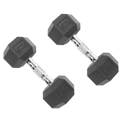 150 Lb Coated Rubber Hex Dumbbell Weight Set with A-Frame Rack, Black