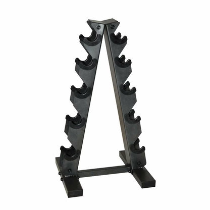 150 Lb Coated Rubber Hex Dumbbell Weight Set with A-Frame Rack, Black