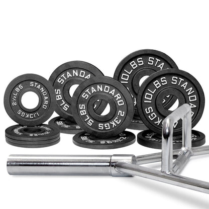 Barbell Standard Specialty Bar &amp; Weight Set Bundle Builder – Custom Olympic Weight Plate Sets with EZ Curl, Hex Trap, Swiss Multigrip and Loadable Dumbbell Bars