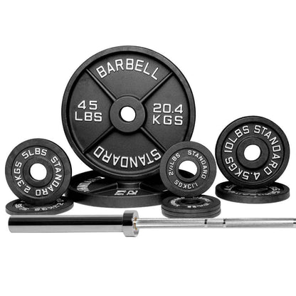 Barbell Standard Olympic Barbell &amp; Weight Set Bundle Builder – Customizable Barbell and Weight Plate Packages for Home &amp; Commercial Gyms