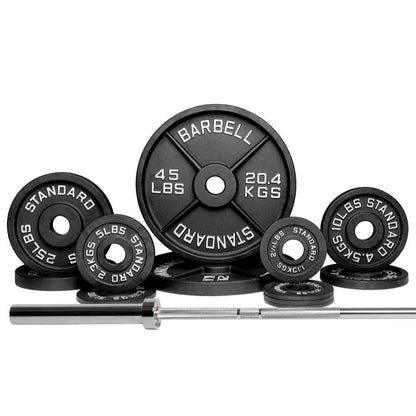 Barbell Standard Olympic Barbell &amp; Weight Set Bundle Builder – Customizable Barbell and Weight Plate Packages for Home &amp; Commercial Gyms