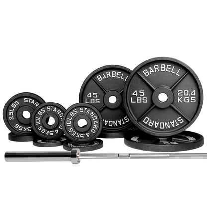 Barbell Standard Olympic Barbell &amp; Weight Set Bundle Builder – Customizable Barbell and Weight Plate Packages for Home &amp; Commercial Gyms