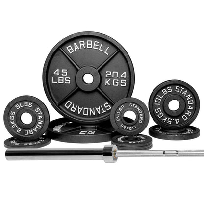 Barbell Standard Olympic Barbell &amp; Weight Set Bundle Builder – Customizable Barbell and Weight Plate Packages for Home &amp; Commercial Gyms
