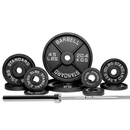 Barbell Standard Olympic Barbell &amp; Weight Set Bundle Builder – Customizable Barbell and Weight Plate Packages for Home &amp; Commercial Gyms