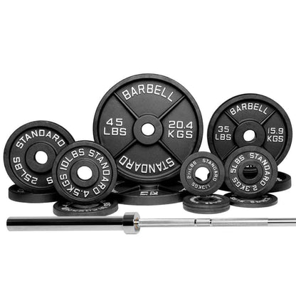 Barbell Standard Olympic Barbell &amp; Weight Set Bundle Builder – Customizable Barbell and Weight Plate Packages for Home &amp; Commercial Gyms