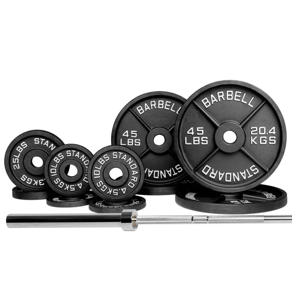 Barbell Standard Olympic Barbell &amp; Weight Set Bundle Builder – Customizable Barbell and Weight Plate Packages for Home &amp; Commercial Gyms