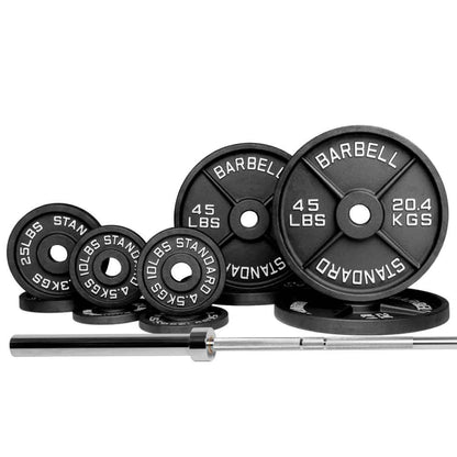 Barbell Standard Olympic Barbell &amp; Weight Set Bundle Builder – Customizable Barbell and Weight Plate Packages for Home &amp; Commercial Gyms