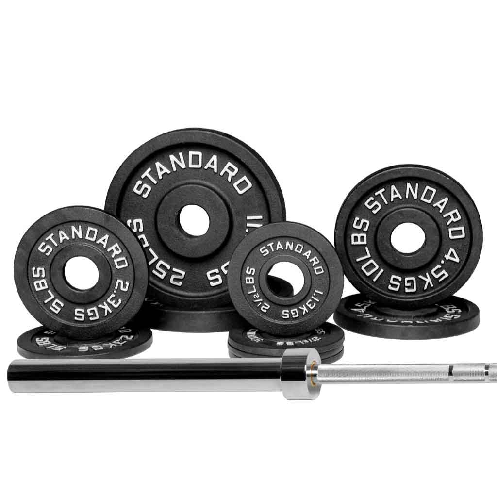 Barbell Standard Olympic Barbell &amp; Weight Set Bundle Builder – Customizable Barbell and Weight Plate Packages for Home &amp; Commercial Gyms