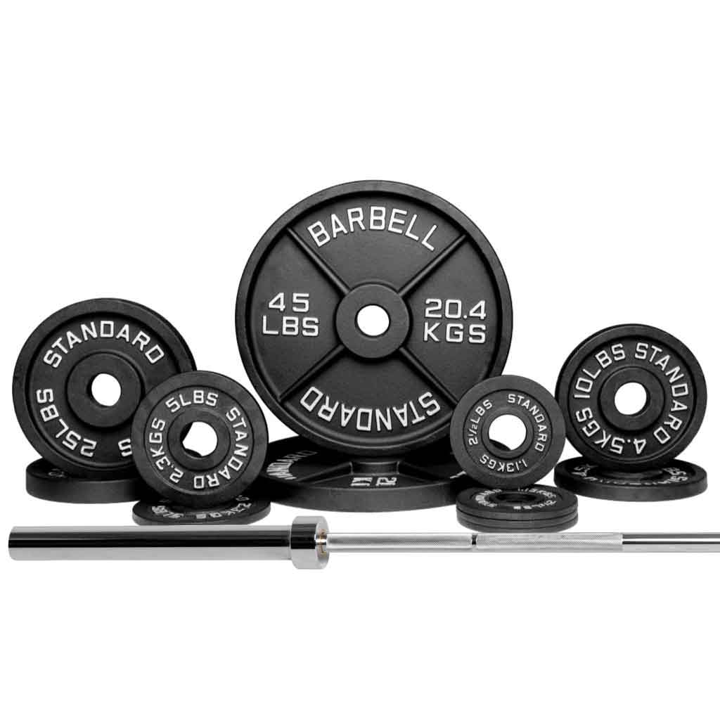Barbell Standard Olympic Barbell &amp; Weight Set Bundle Builder – Customizable Barbell and Weight Plate Packages for Home &amp; Commercial Gyms