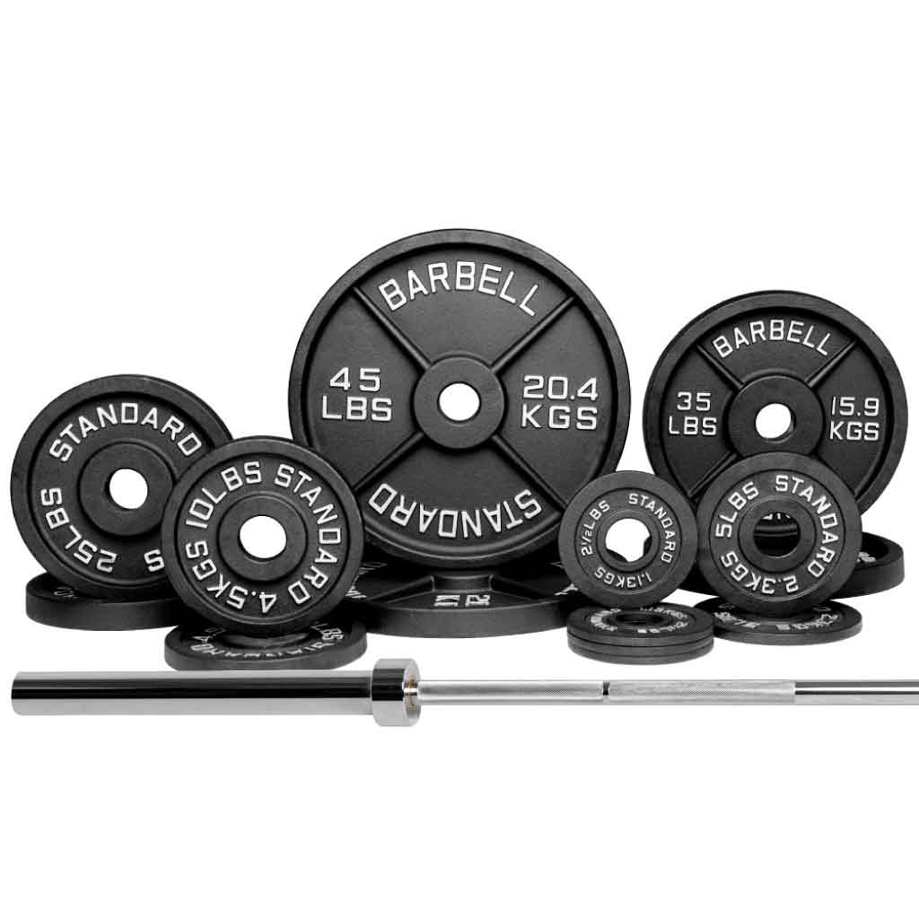 Barbell Standard Olympic Barbell &amp; Weight Set Bundle Builder – Customizable Barbell and Weight Plate Packages for Home &amp; Commercial Gyms