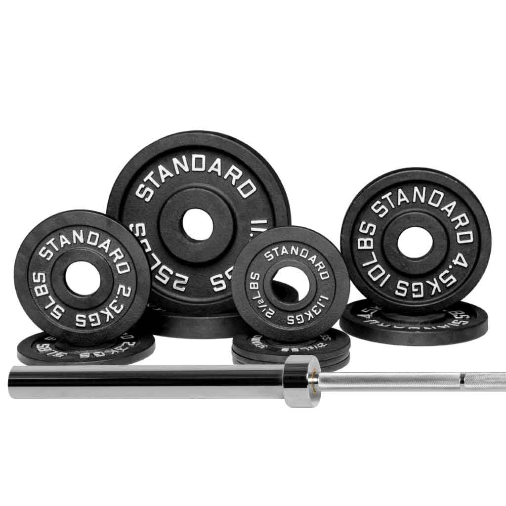Barbell Standard Olympic Barbell &amp; Weight Set Bundle Builder – Customizable Barbell and Weight Plate Packages for Home &amp; Commercial Gyms