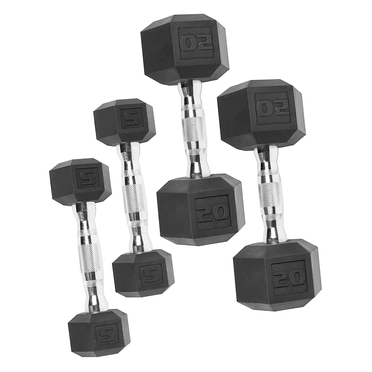 150 Lb Coated Rubber Hex Dumbbell Weight Set with A-Frame Rack, Black