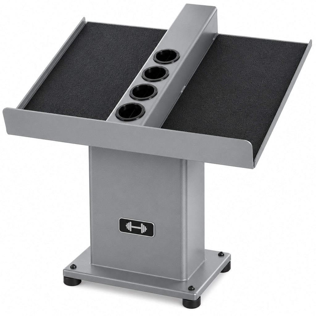 Large Column Stand, Dumbbell Rack & Weight Rack,Silver/Black
