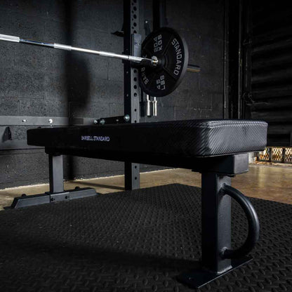 Barbell Standard Competition Flat Weight Bench – 1,000 lb Capacity Heavy-Duty Powerlifting Bench with 4-Inch Pad
