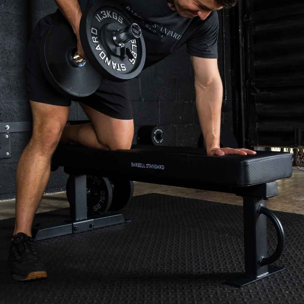 Barbell Standard Competition Flat Weight Bench – 1,000 lb Capacity Heavy-Duty Powerlifting Bench with 4-Inch Pad