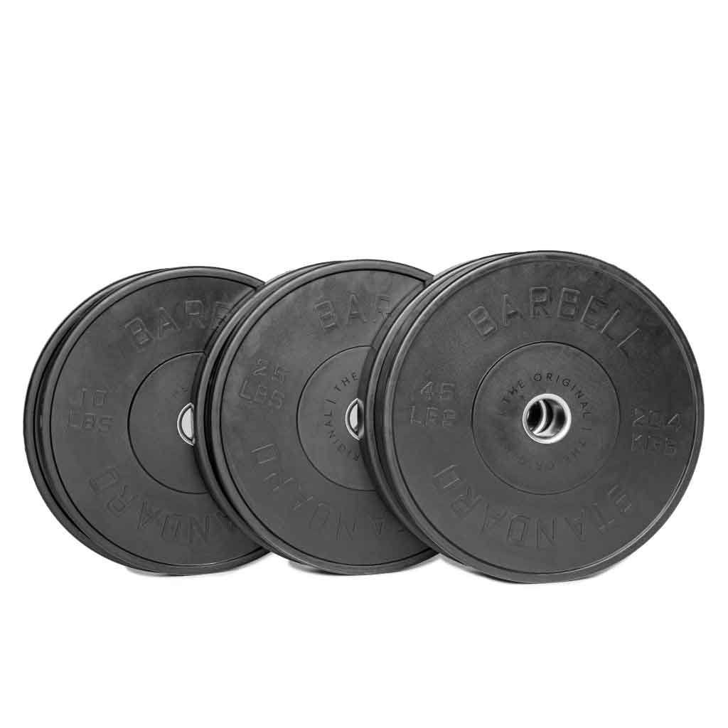 Barbell Standard Olympic Bumper Plates – High-Density Natural Rubber Weight Plates with Low Bounce and 2% Weight Tolerance
