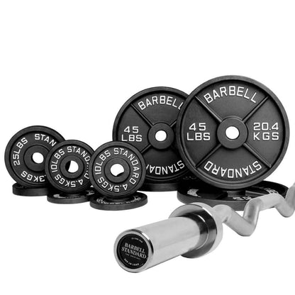 Barbell Standard Specialty Bar &amp; Weight Set Bundle Builder – Custom Olympic Weight Plate Sets with EZ Curl, Hex Trap, Swiss Multigrip and Loadable Dumbbell Bars