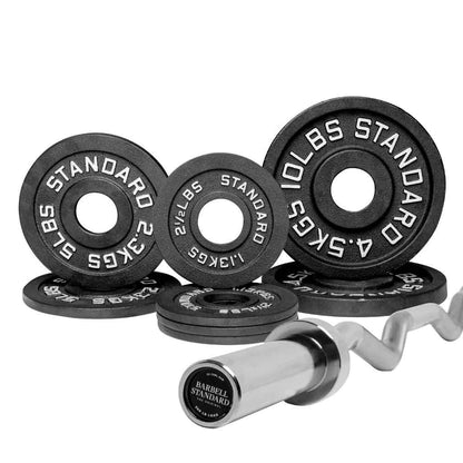 Barbell Standard Specialty Bar &amp; Weight Set Bundle Builder – Custom Olympic Weight Plate Sets with EZ Curl, Hex Trap, Swiss Multigrip and Loadable Dumbbell Bars